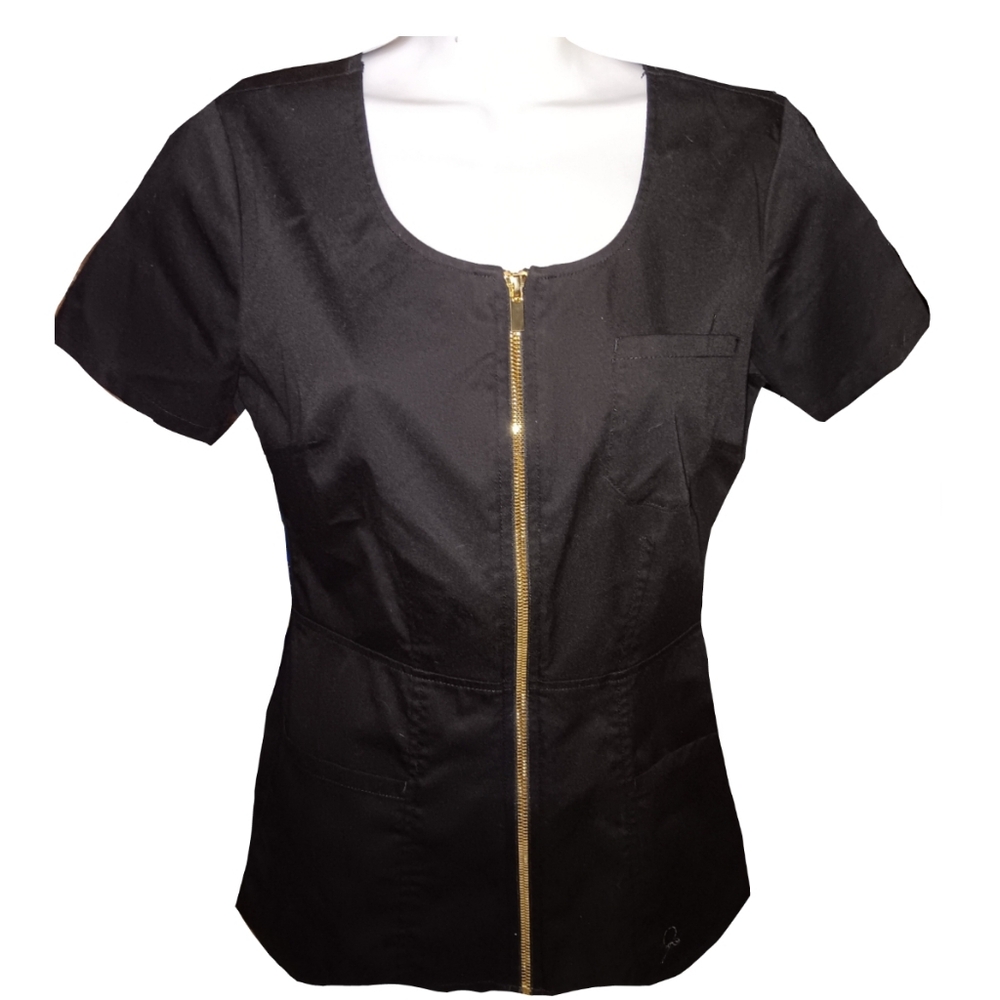 Black Zippered Women's Top